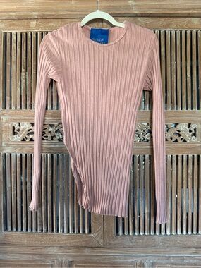 Simon Miller Long-Sleeve Rib Top in Dusty Rose